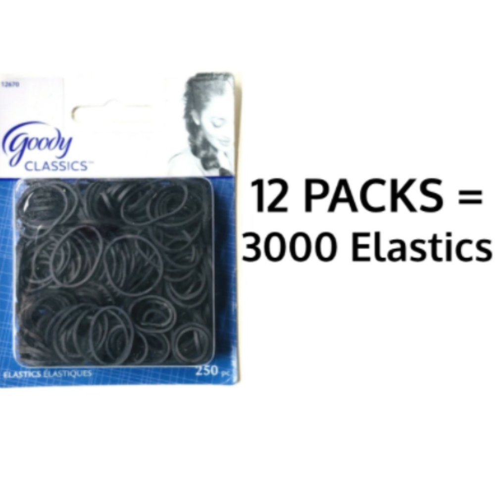 Goody Hair Elastics 12PACKS=3000 BRAND NEW